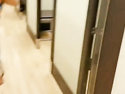 Girl with big tits masturbates in public dressing room