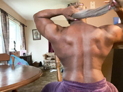 ebony fbb muscle flexing