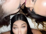 Rainey James of fffm foursome cum on ass and cum lick