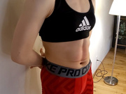 japanese girl abs training and punching