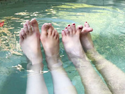 Dainty Wilder & Angela White Lesbian Feet Licking