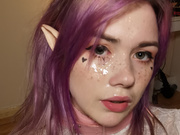 levanabanana1 purple haired elf gets a facial cum