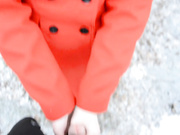 German winter blowjob facial outdoor