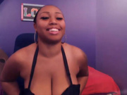 Tattooed busty booty black babe Cashmere gets squirt