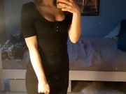 Sexy Polish girl shows her legs in black pantyhose 2