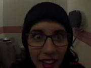 Sexy Saffron public cum walk after a BJ