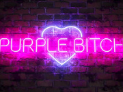 Purple Bitch lesbian sex with dildo