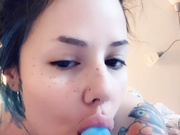 CortanaBlue aka Laika dildo play