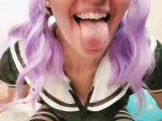 Purple Hair Anime School Girl Squirts For Daddy 2