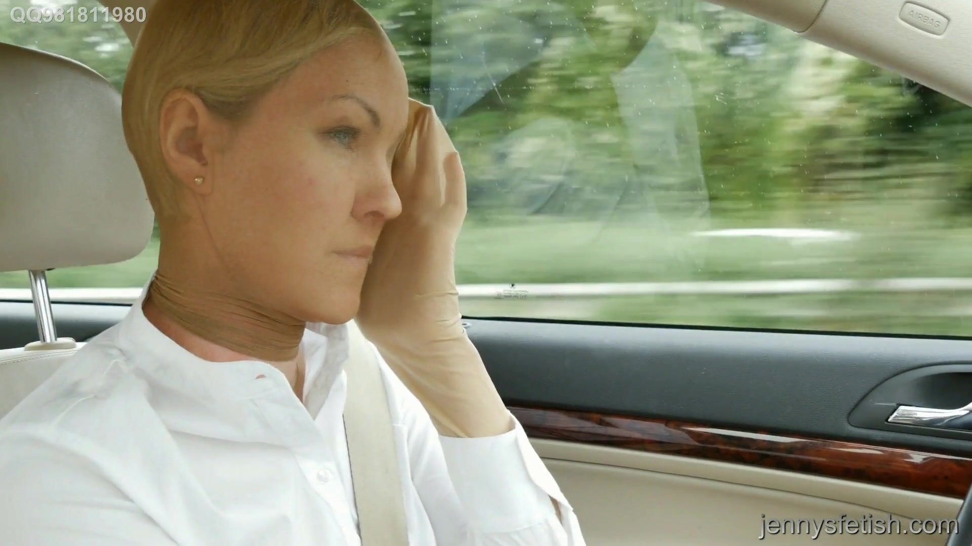 Jennys Fetish : On the way to work by car