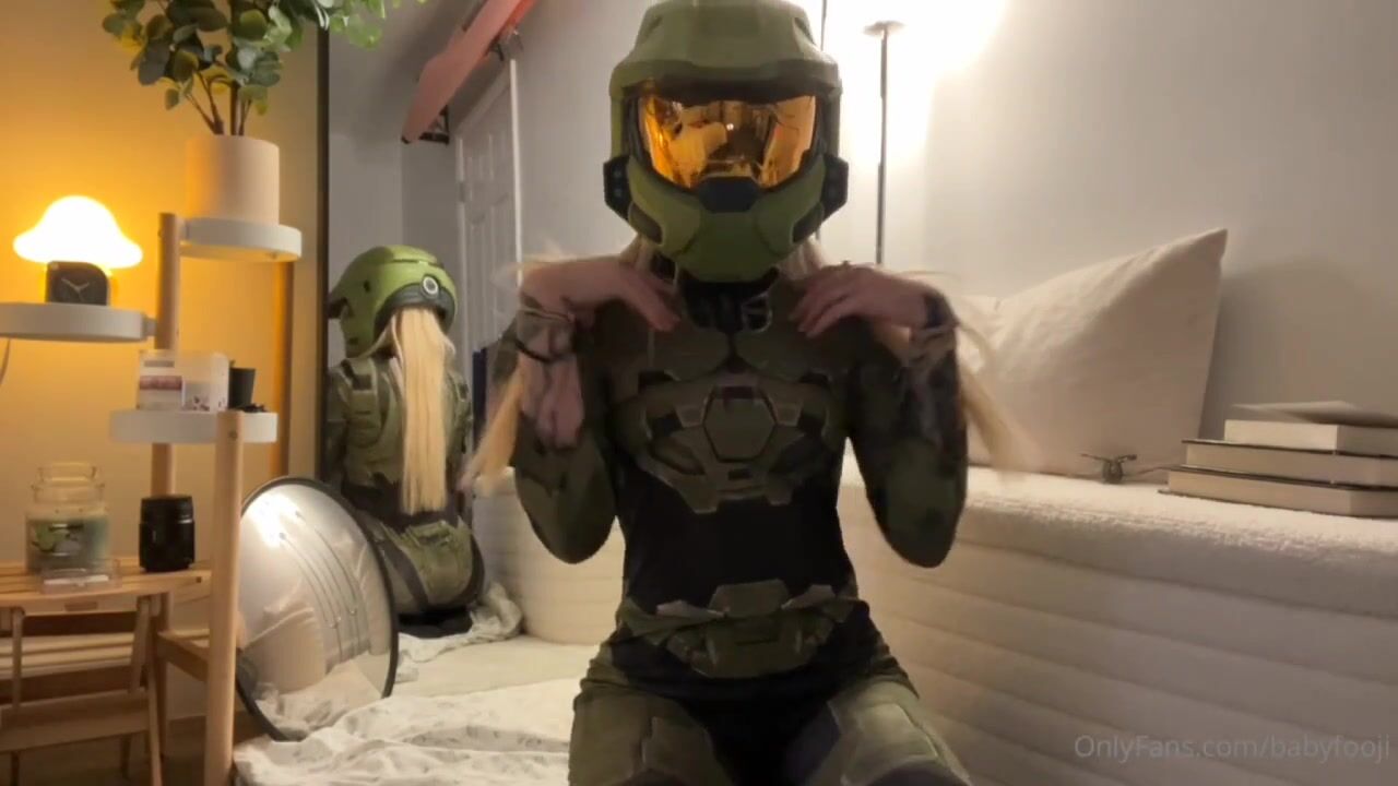 Babyfooji master chief cosplay and dildo