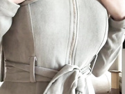 Christinakhalil red lingerie tease nipslip