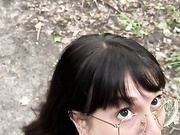 catandthebat blowjob in the woods with huge facial