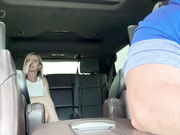 sweet vickie backseat bbc creampie while hubby drives