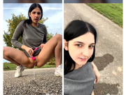 DoriDeluxe66 Risky Big Squirt Outside The Car In Public