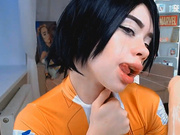 Mia Melon - Deepthroat Dildo on Mikasa Ackerman Cosplay