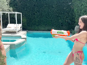 dainty wilder OF squirting watergun fight with lumi ray