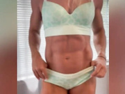 sexy blonde crossfit lady strips nude showing hot body