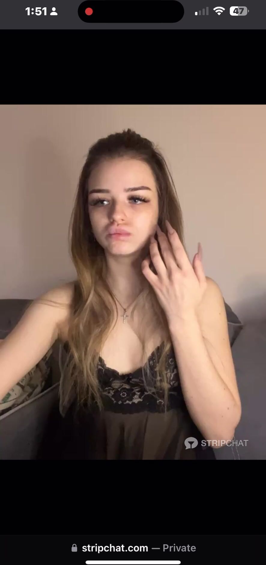 Anna_Lillian-Pussy Flash In Cute Black Linge12-16-2023