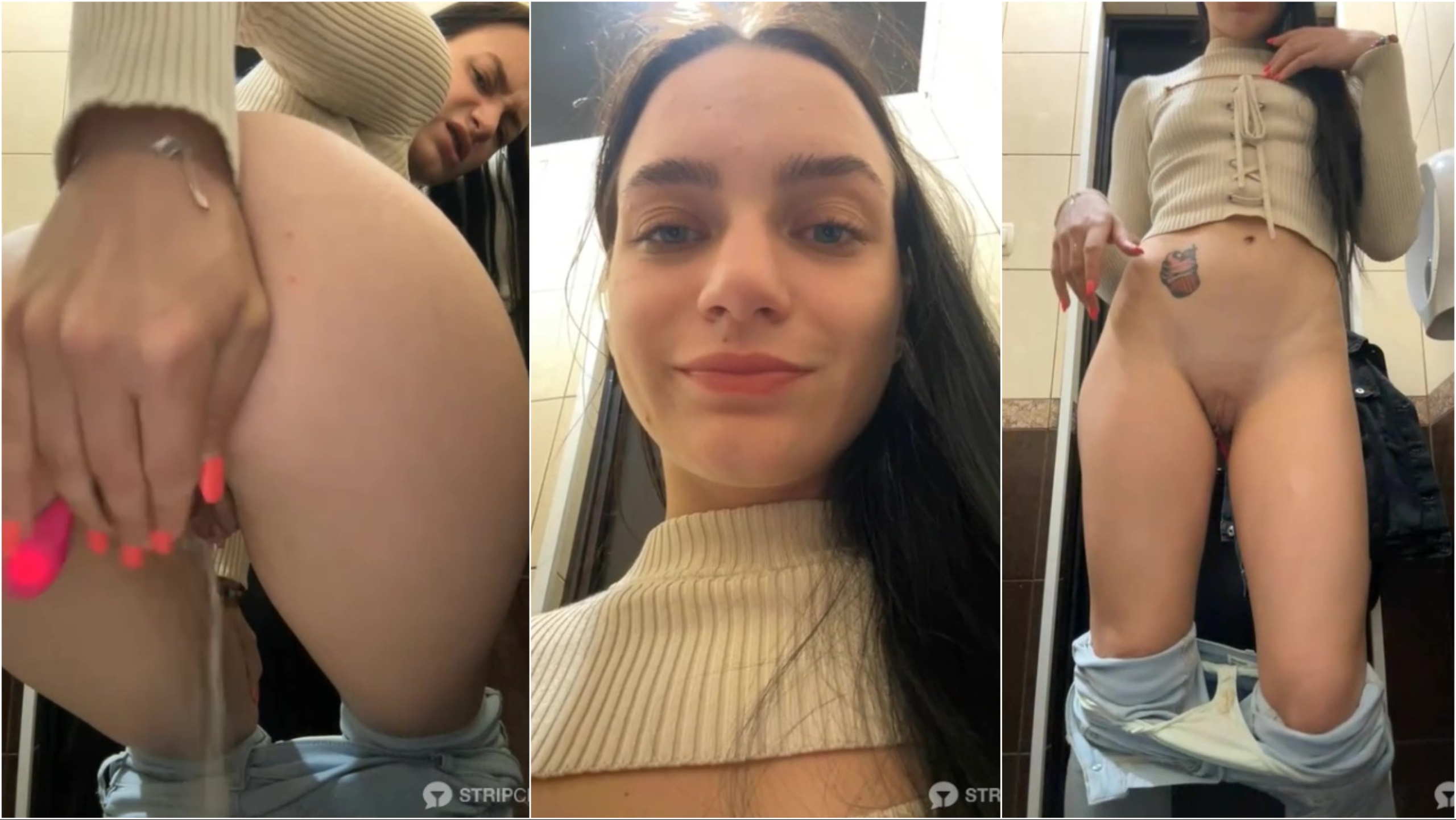 Alexa_Flexa Squirt in Public Toilet (MustWatch)