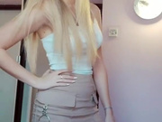 Sexy Polish girl in miniskirt and shiny nude pantyhose 3