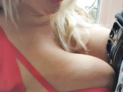 Angel pays the builder with massive tits