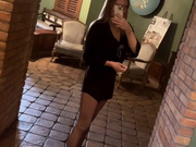 Sexy Polish blonde shows her legs in black pantyhose 6