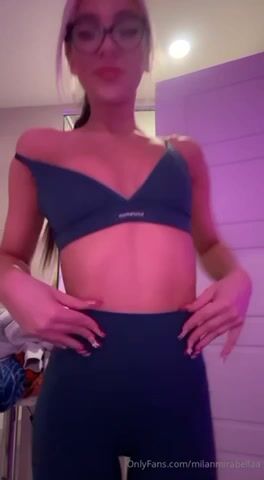 Milan Mirabella teasing her tits and body #2