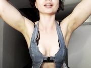 Horny fit girl Nicole armpits and biceps show