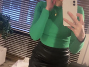 Sexy Polish blonde shows her legs in silky nude nylons