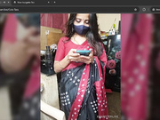 Cute@Tara pussy play saree