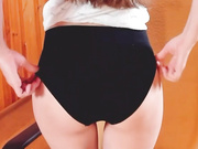 Pantyhose_Mila-Nake Pussy In Doggy-Her Panties Are Cute