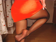 agent_pr0vocateur in sexy red dress and black pantyhose