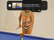Shanie Gaviria playing pool
