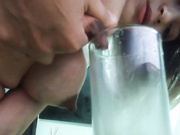 ASMR Breast Milk Lactating Laura Milks in Glass