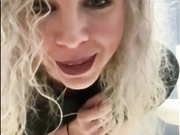 HOT BLONDE MOM FUCKS A DILDO IN PUBLIC BATHROOM