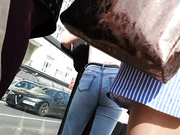 Sexy Polish blonde shows her legs in shiny pantyhose 4