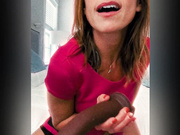 nofacemom77 in red dress seducing