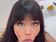 Whoahannahjo gives a sexy sloppy blowjob & swallows cum