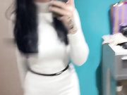 Sexy Polish slut shows her legs in shiny black nylons 2