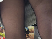 Sexy Polish slut gets upskirt in sheer black pantyhose 2