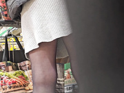 Sexy Polish slut gets upskirt in sheer black pantyhose 2