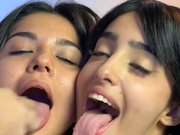 loly_pop_1 threesome BJ with huge cim for both