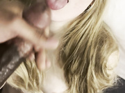 Alyssa takes black cock cum facial