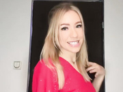 Sexy Polish slut in red dress and shiny nude pantyhose 2