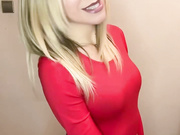 Sexy Polish slut in miniskirt and shiny nude pantyhose