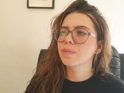 Sexy Nerd plays with dildo on cam