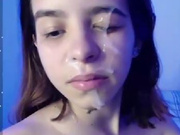 Unwanted huge facial cum in eye (after 6m)