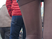 Sexy Polish slut in miniskirt and sheer black pantyhose