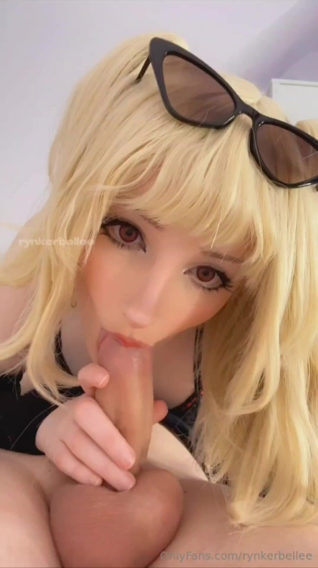 rynkerbellee blowjob cum on tits